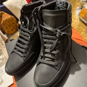 Saint Laurent Men's Black High-Top Sneakers